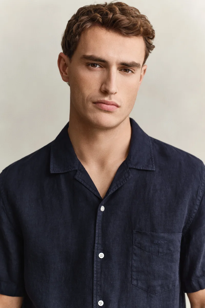 GANT Regular Gmnt Dyed Linen Short SleeveCamp Shirt